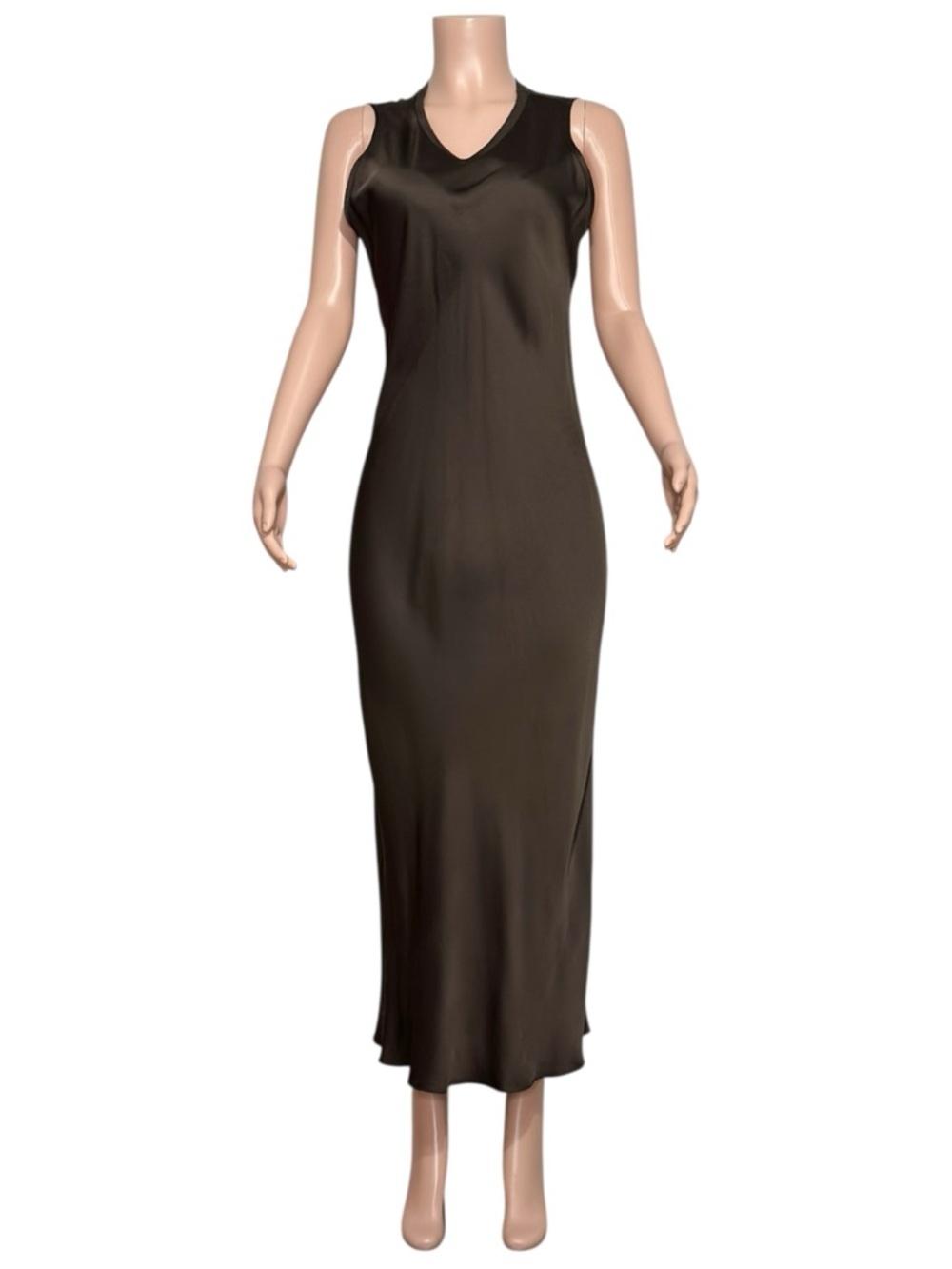 JAKI LONDON Sabrina Sleeveless Satin Dress, Espresso Brown, XL - Picture 5 of 9
